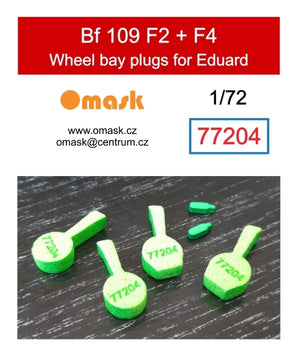 Omask 77204 Bouchons de puits de train d&amp;#39;atterrissage pour Bf 109 F2 + F4 (pour Eduard) 1/72