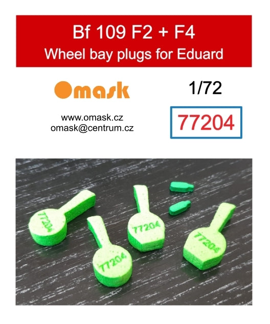 Omask 77204 Bouchons de puits de train d&amp;#39;atterrissage pour Bf 109 F2 + F4 (pour Eduard) 1/72