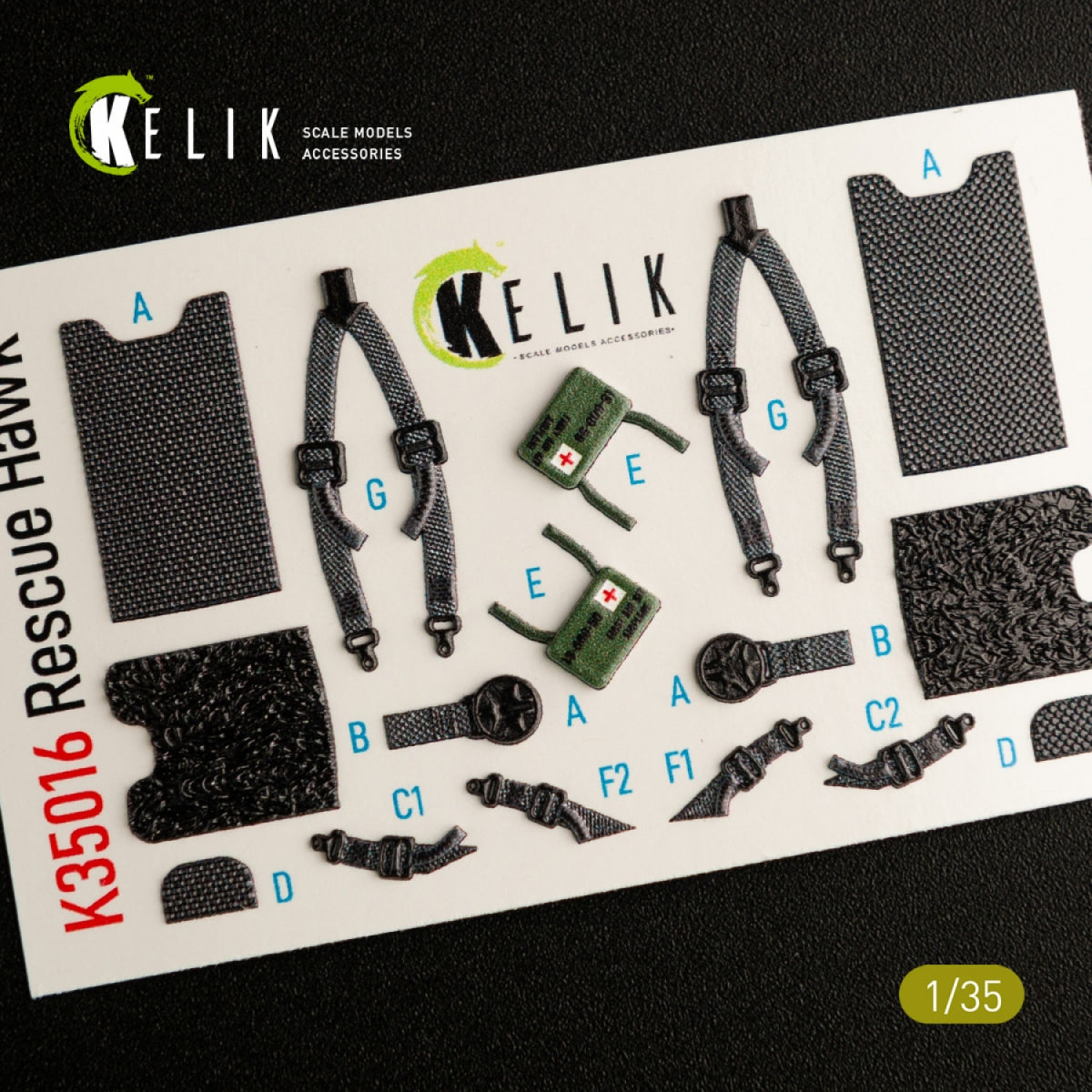 KELIK K35016 HH-60H RESCUE HAWK DÉCALCOMANIES 3D INTÉRIEURES POUR MAQUETTE KITTY HAWK 1/35 – image 2