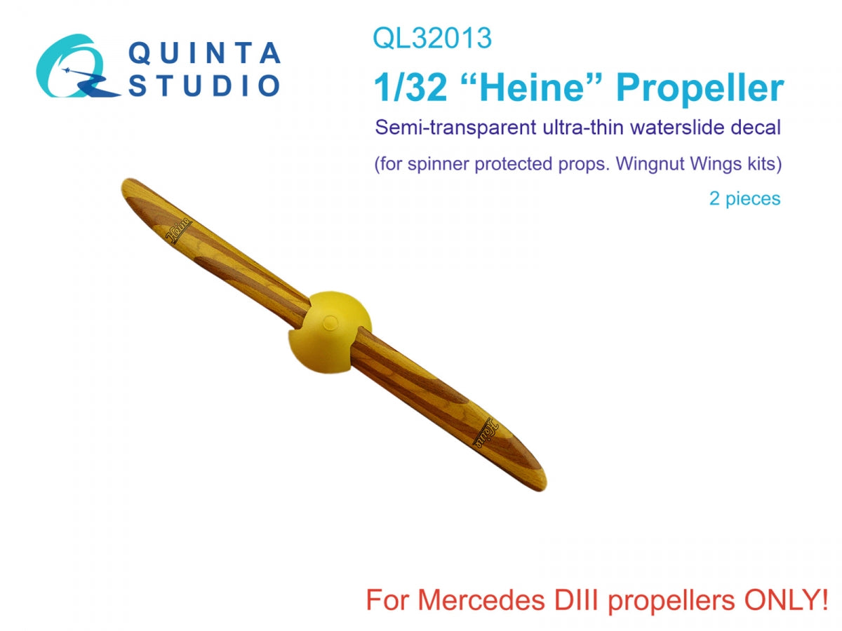 Quinta Studio QL32013 Hélices en bois Heine (Wingnut Wings) 1/32