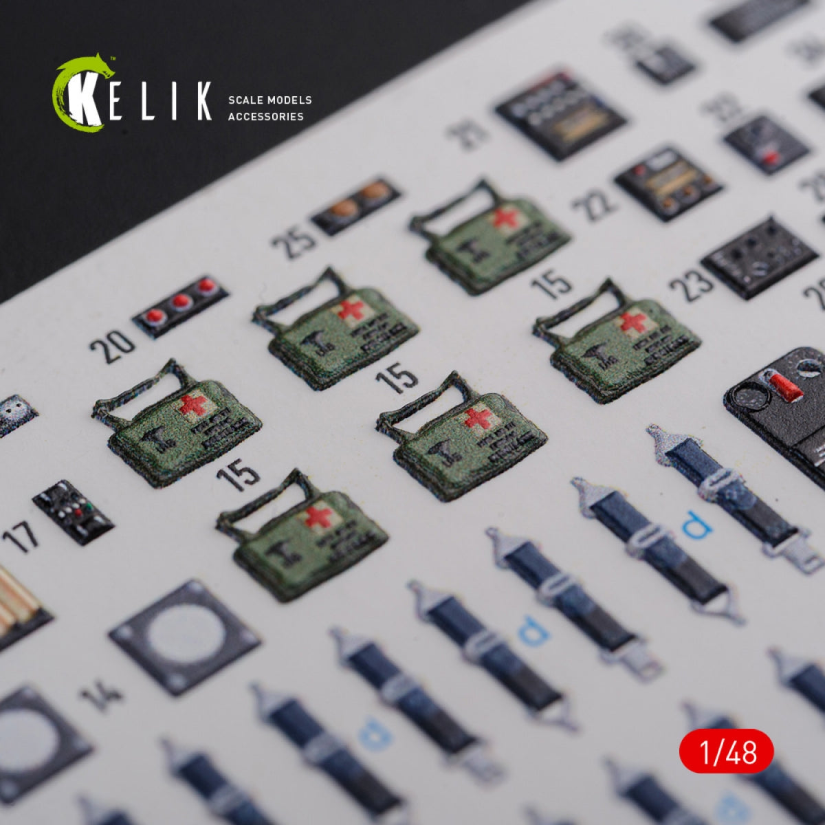 KELIK K48093 CH-47F stickers 3D intérieur pour kit Italeri 1/48 – immagine 6