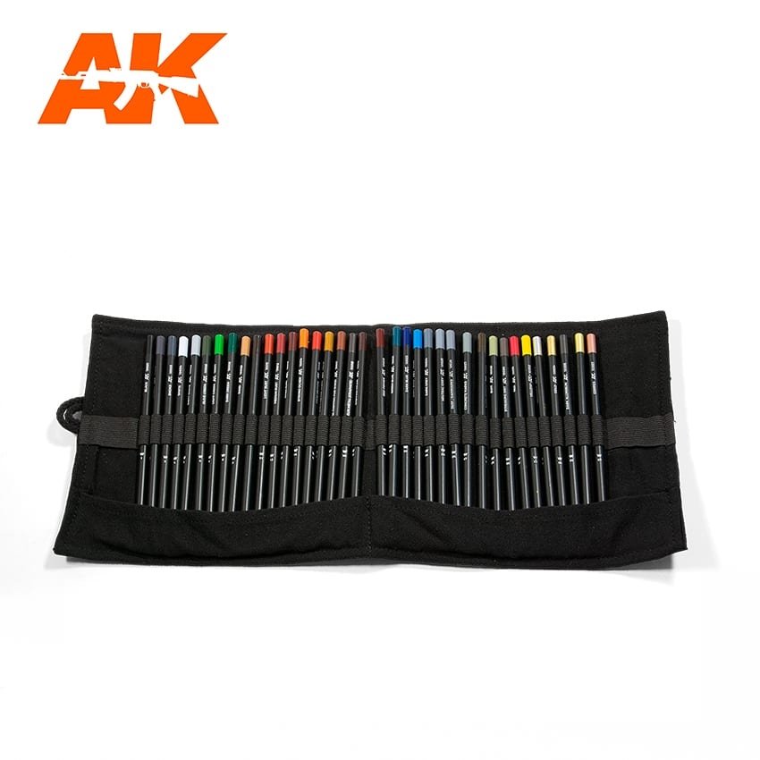 Crayons de vieillissement AK Interactive AK10048, gamme complète, étui en tissu – image 3
