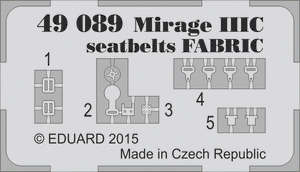 Ceintures de sécurité Eduard 49089 Mirage IIIC en tissu, échelle 1/48, Eduard  – immagine 2