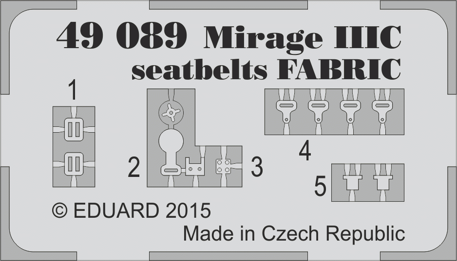 Ceintures de sécurité Eduard 49089 Mirage IIIC en tissu, échelle 1/48, Eduard  – immagine 2