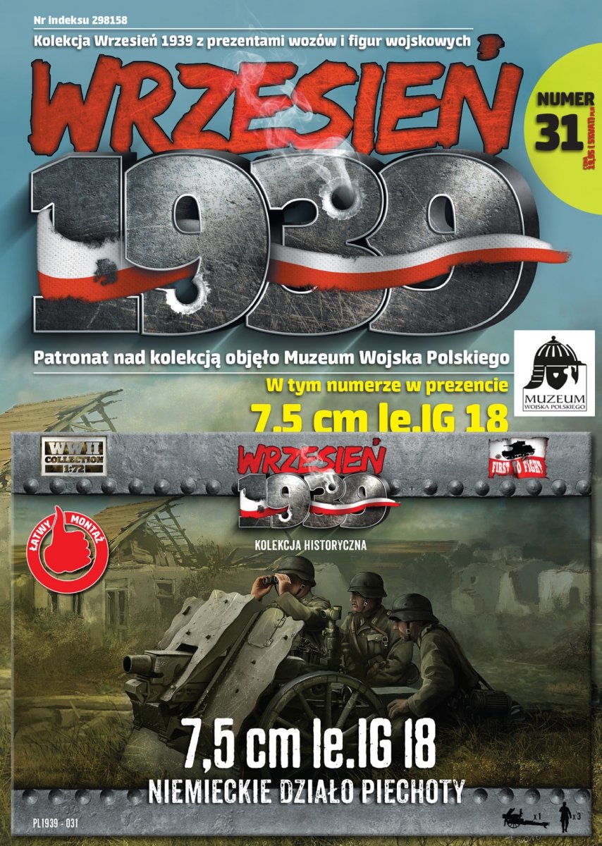 Premier à combattre PL031 Canon d&amp;#39;infanterie allemand de 75 mm le. IG 18 (1/72)