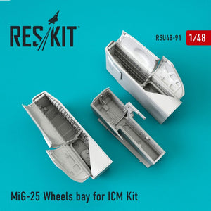 RESKIT RSU48-0091 MiG-25 Baie de roues pour kit Icm 1/48