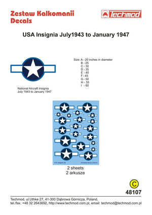 Techmod 48107 Insignes des États-Unis, juillet 1943 à janvier 1947 (1/48) – Bild 2