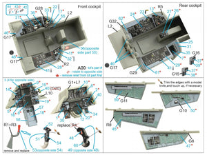 Quinta Studio QD32098 F-14A 3D-Printed &amp;amp; coloured Interior on decal paper ( Trumpeter ) 1/32 – zdjęcie 2