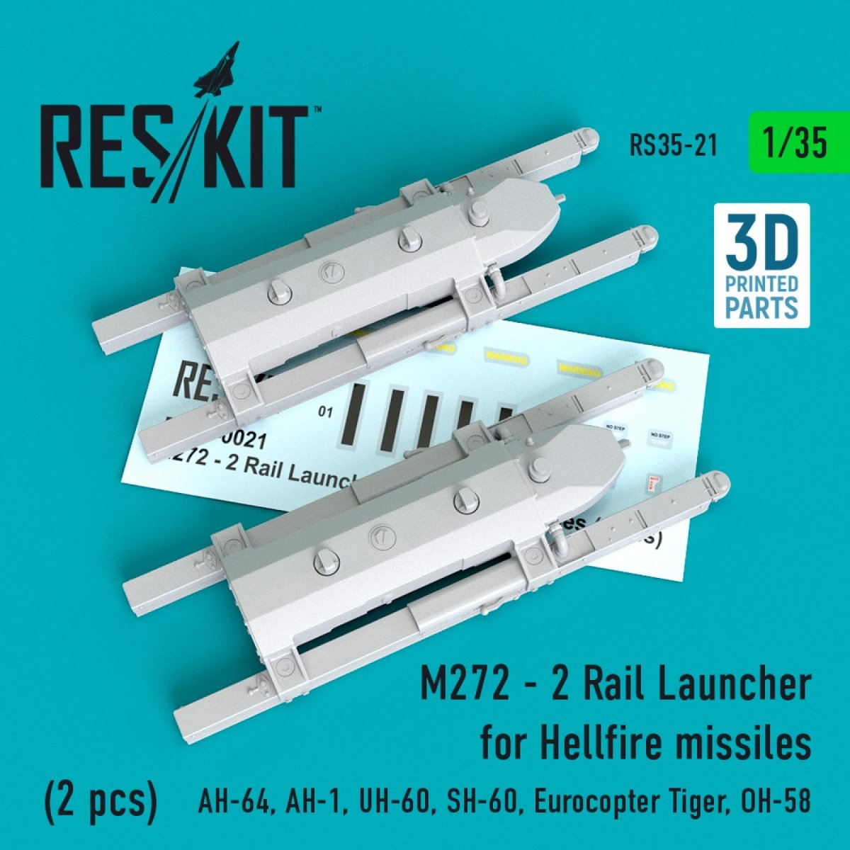 RESKIT RS35-0021 M272 - LANCE-RAIL À 2 MISSILES HELLFIRE (2 PIÈCES) 1/35
