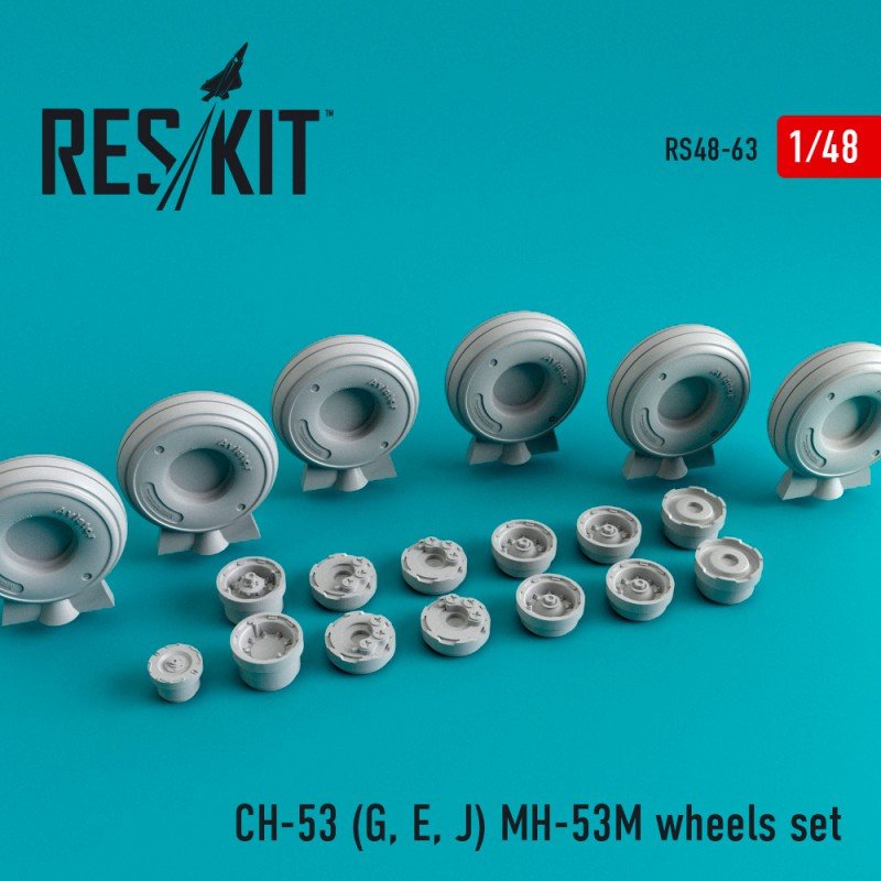 RESKIT RS48-0063 CH-53 (G, E, J) Jeu de roues MH-53M 1/48