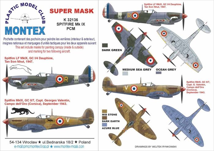Montex K32136 Spitfire MkIX (français) 1/32