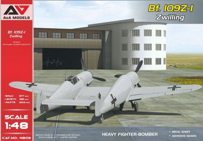 Maquette A&amp;amp;A Models 4809 Messerschmitt Bf. 109Z-1 Zwilling Chasseur-Bombardier lourd 1/48