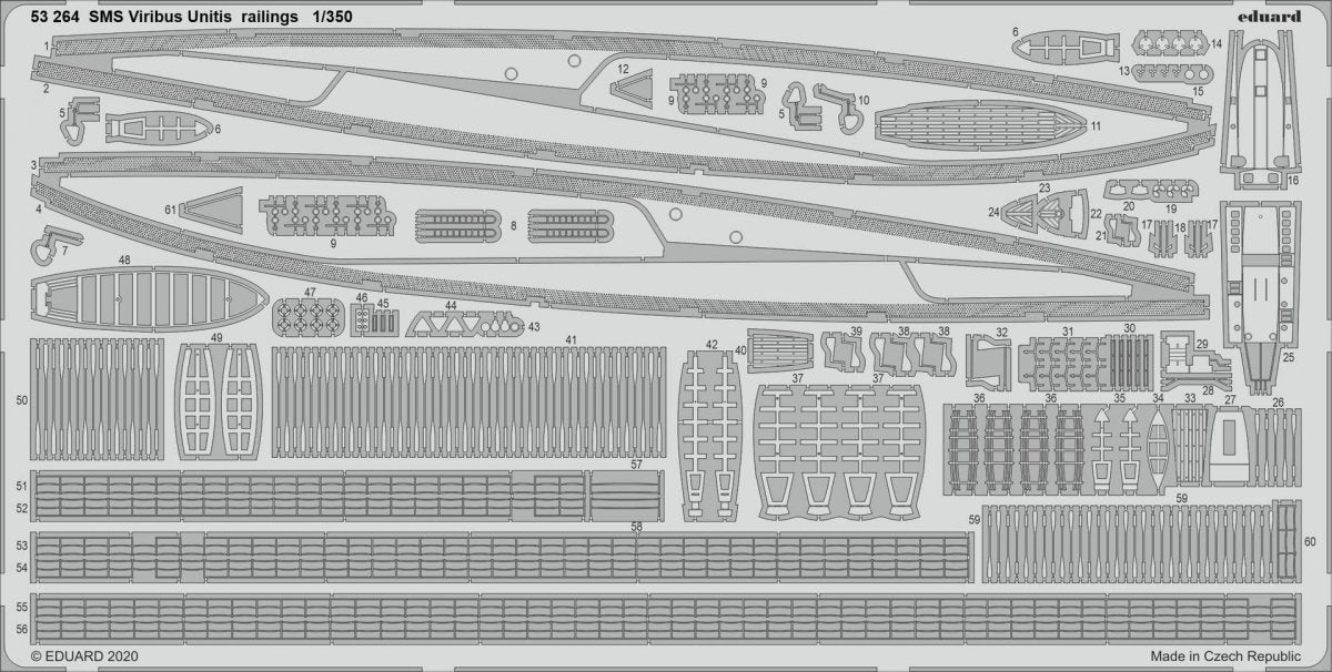 Eduard 53264 SMS Viribus Unitis railings TRUMPETER 1/350