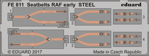 Ceintures de sécurité Eduard FE811 RAF début acier 1/48