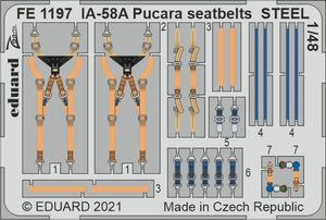 Ceintures de sécurité Eduard FE1197 IA-58A Pucara STEEL KINETIC 1/48
