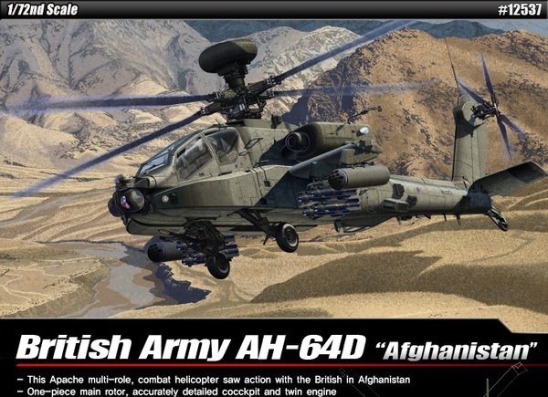 Maquette Academy 12537 AH-64D Armée royale d&amp;#39;Afghanistan au 1/72