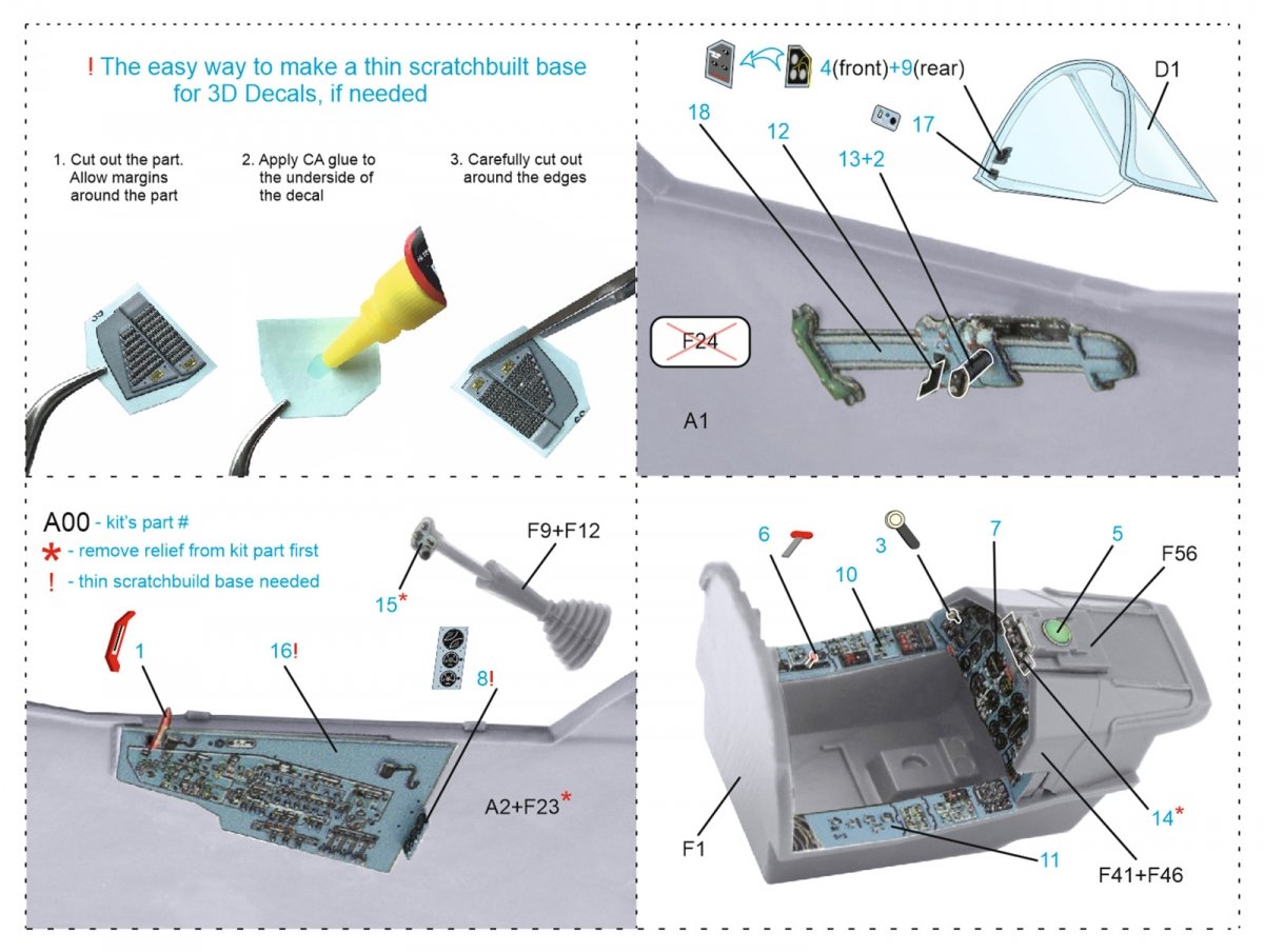 Intérieur imprimé en 3D et coloré sur papier décalcomanie Quinta Studio QDS-48249 Su-25 (Zvezda) 1/48  – image 2