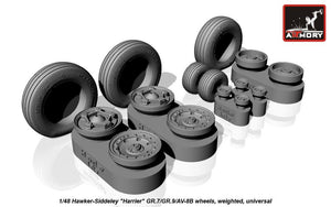 Armory Models AW48405 Hawker-Siddeley Harrier GR.7/GR.9/AV-8B wheels w/ weighted tyres 1/48 – zdjęcie 2
