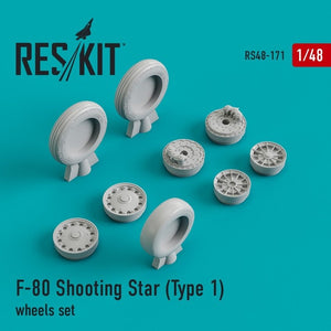 RESKIT RS48-0171 Jeu de roues F-80 Shooting Star (Type 1) 1/48