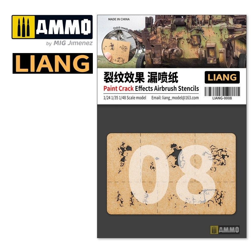 Pochoirs pour aérographe Liang 0008 à effets de craquelures de peinture