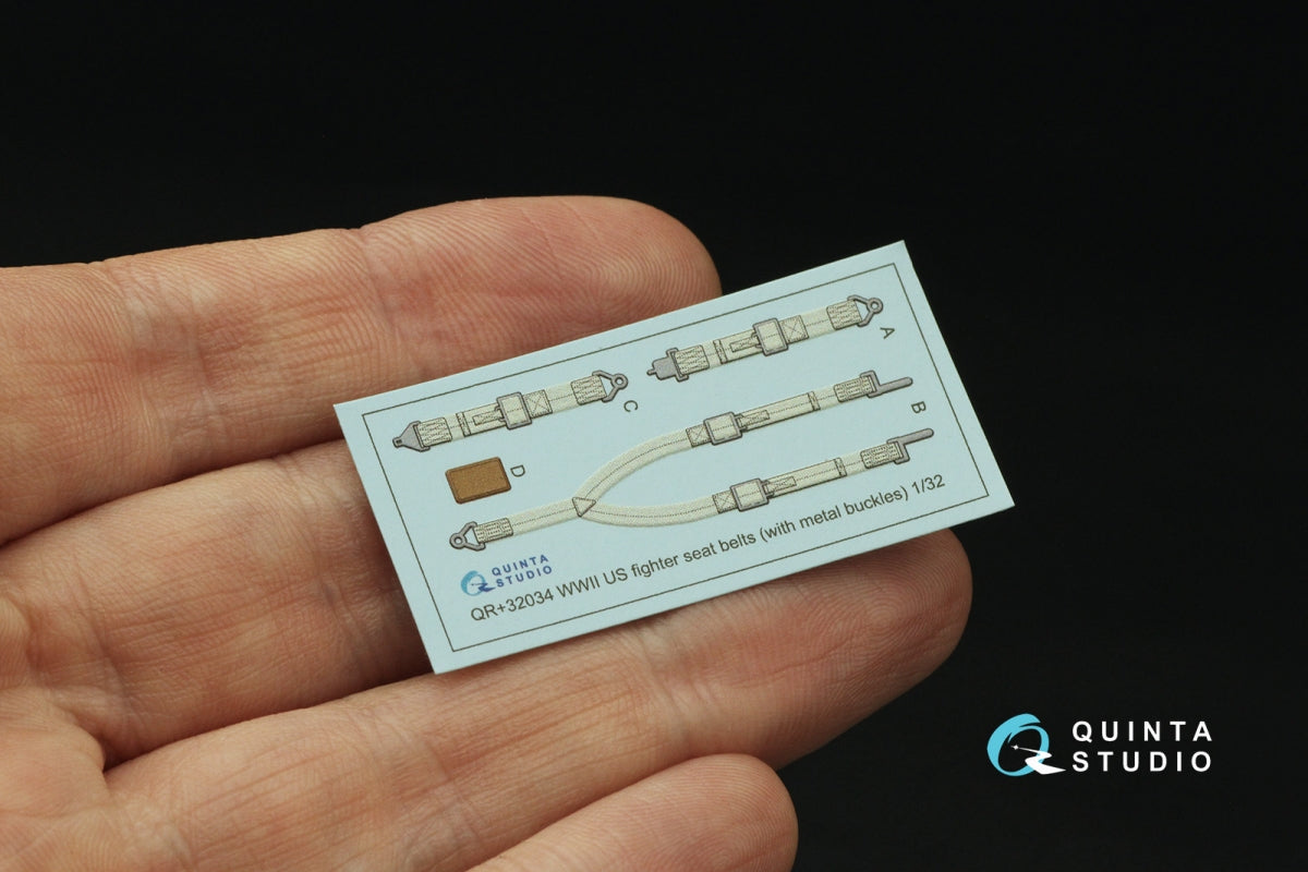 Ceintures de sécurité pour avions de chasse américains de la Seconde Guerre mondiale Quinta Studio QR+32034 (avec boucles métalliques) (Tous les kits) 1/32 – Bild 4