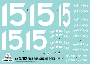 Italeri 4702 FIAT 806 GRAND PRIX 1/12 – immagine 24