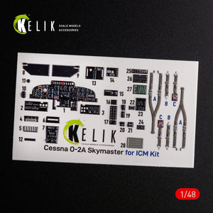 Décalcomanies 3D pour l&amp;#39;intérieur du Skymaster O-2A KELIK K48079, petite version, pour maquette ICM au 1/48 – immagine 2