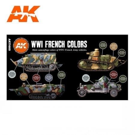 AK Interactive AK11660 3G Couleurs des véhicules blindés français de la Première Guerre mondiale 6 x 17 ml – immagine 2