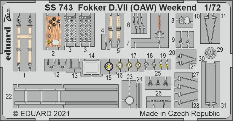 Eduard SS743 Fokker D.VII (OAW) Week-end EDUARD 1/72
