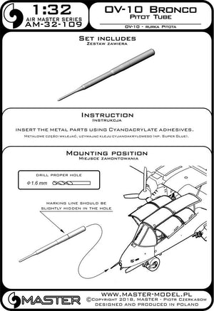 Master AM-32-109 OV-10 Bronco – Tube de Pitot (1/32) – Bild 3