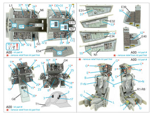 Intérieur imprimé en 3D et coloré sur papier décalcomanie Quinta Studio QD48395 F-14A (Hobby Boss) 1/48 – immagine 2