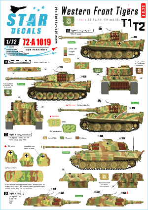 Star Decals 72-A1019 Tigres du Front Ouest n° 1 1/72