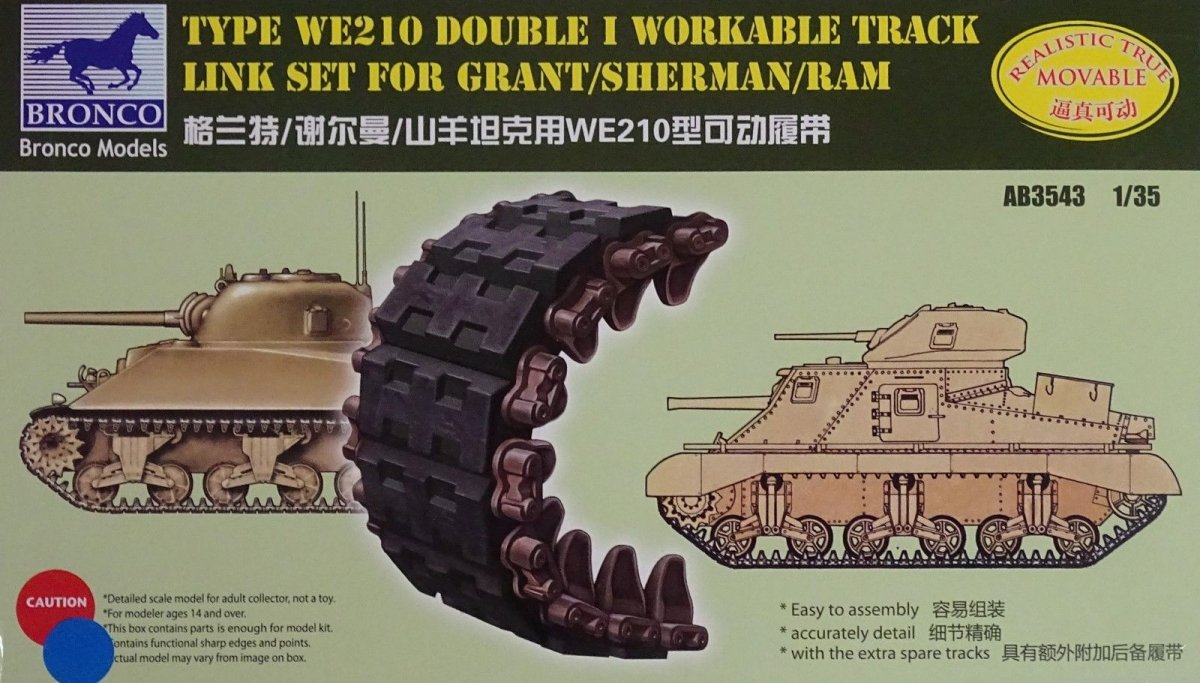 Bronco AB3543 Sherman Double I Kit de chenilles fonctionnelles 1/35