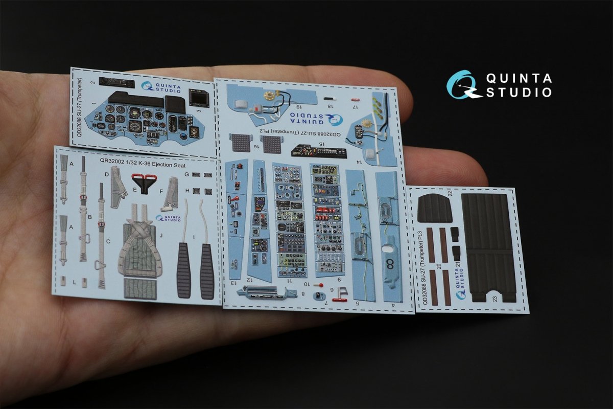 Intérieur imprimé en 3D et coloré du Su-27 de Quinta Studio (Trumpeter) (version complète) à l&amp;#39;échelle 1/32 – image 11