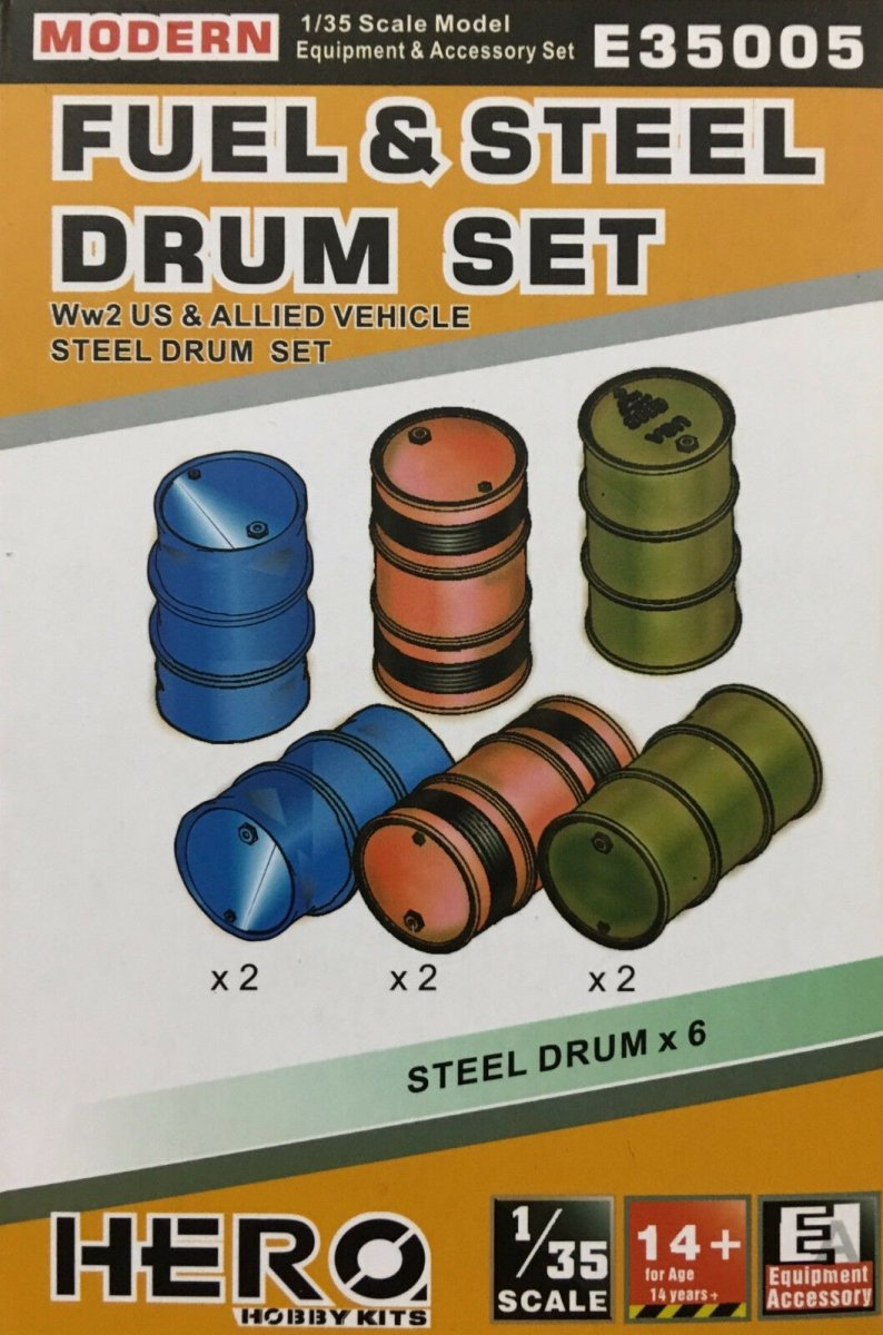 Hero Hobby E35005 Fuel &amp; Steel Drum Set 1/35