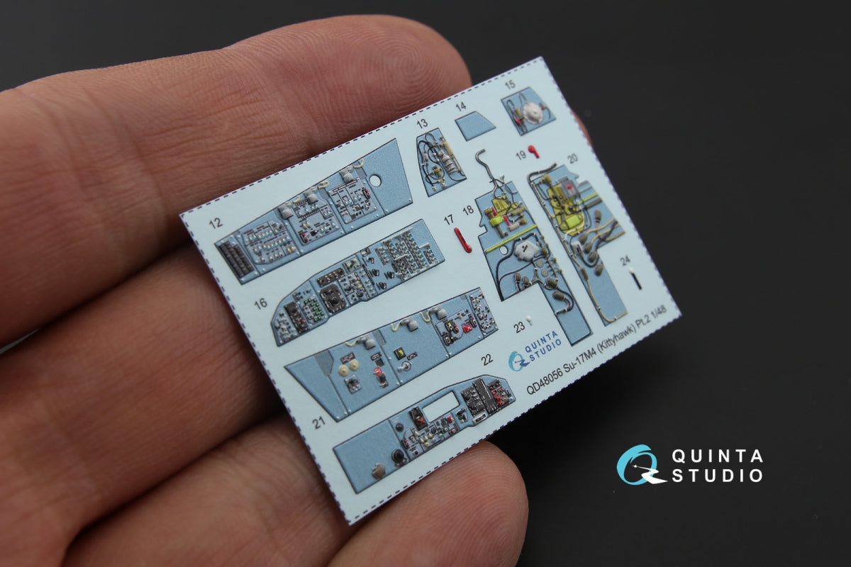 Intérieur coloré imprimé en 3D sur papier décalcomanie Quinta Studio QD48056 Su-17M4/22M4 (pour kit KittyHawk) 1/48 – immagine 6