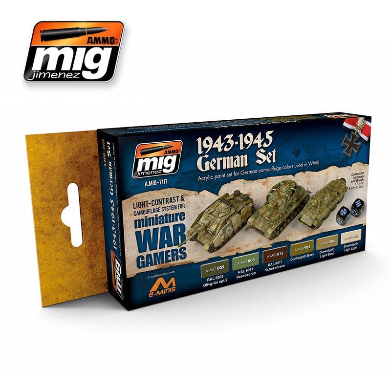 MUNITIONS de Mig Jimenez 7117 WARGAME 1943-1945 SET ALLEMAND