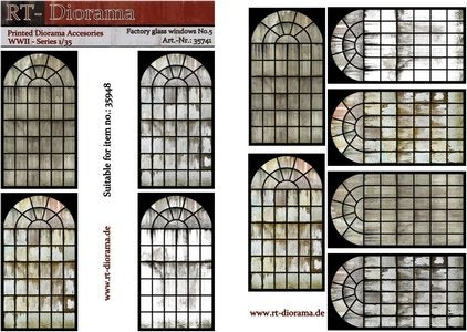 Accessoires imprimés RT-Diorama 35741 : Vitrages d'usine n° 5 1/35