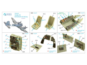 Intérieur imprimé en 3D et coloré sur papier décalcomanie Quinta Studio QD48353 Me 410 (Meng) 1/48  – immagine 2