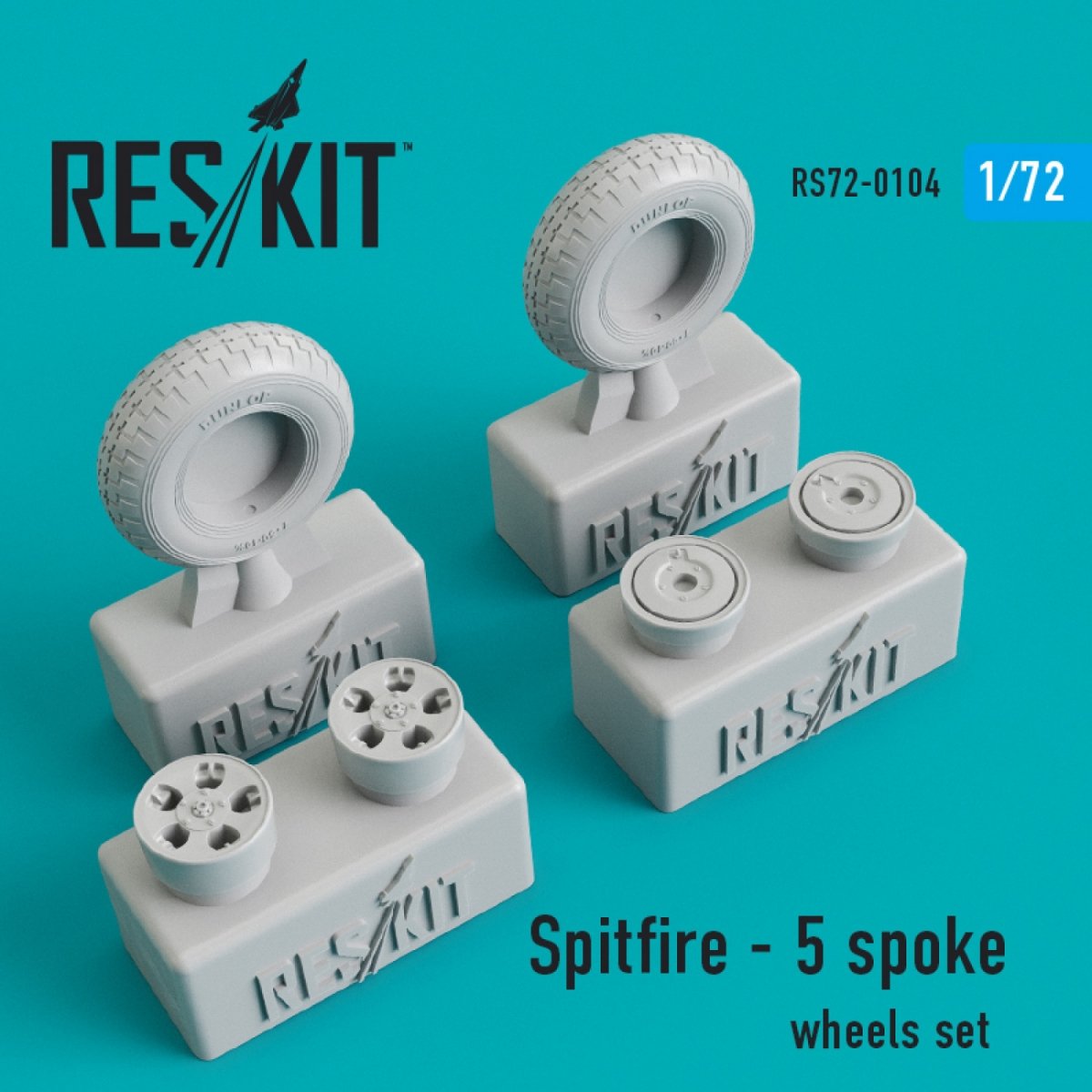 RESKIT RS72-0104 SPITFIRE (5 BRANCHES) JEU DE ROUES 1/72
