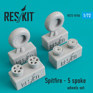 RESKIT RS72-0104 SPITFIRE (5 BRANCHES) JEU DE ROUES 1/72