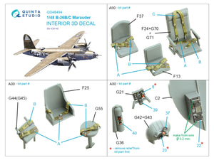 Quinta Studio QD48494 B-26B/C Marauder Intérieur coloré imprimé en 3D sur papier décalcomanie (ICM) 1/48 – Bild 2
