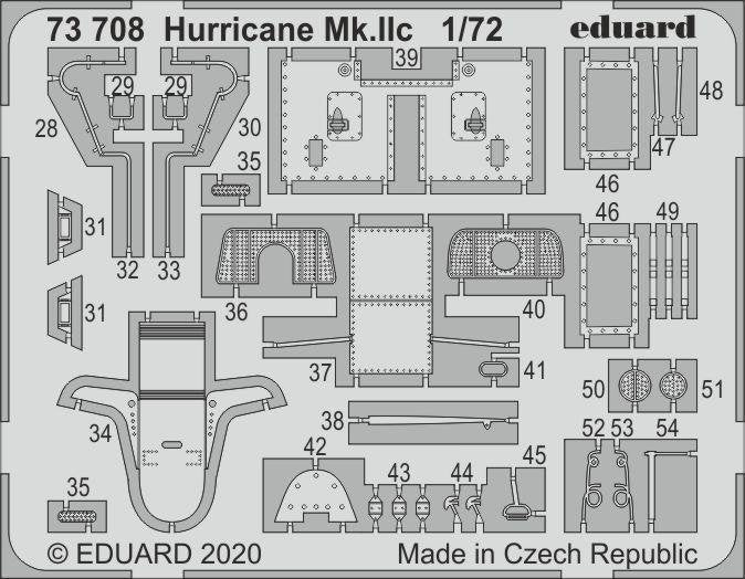 Maquette Eduard 73708 Hurricane Mk. IIc pour Arma Hobby au 1/72