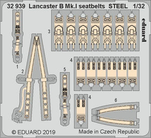 Eduard 32939 Lancaster B Mk. et ceintures de sécurité, acier, échelle 1/32, Hong Kong Models