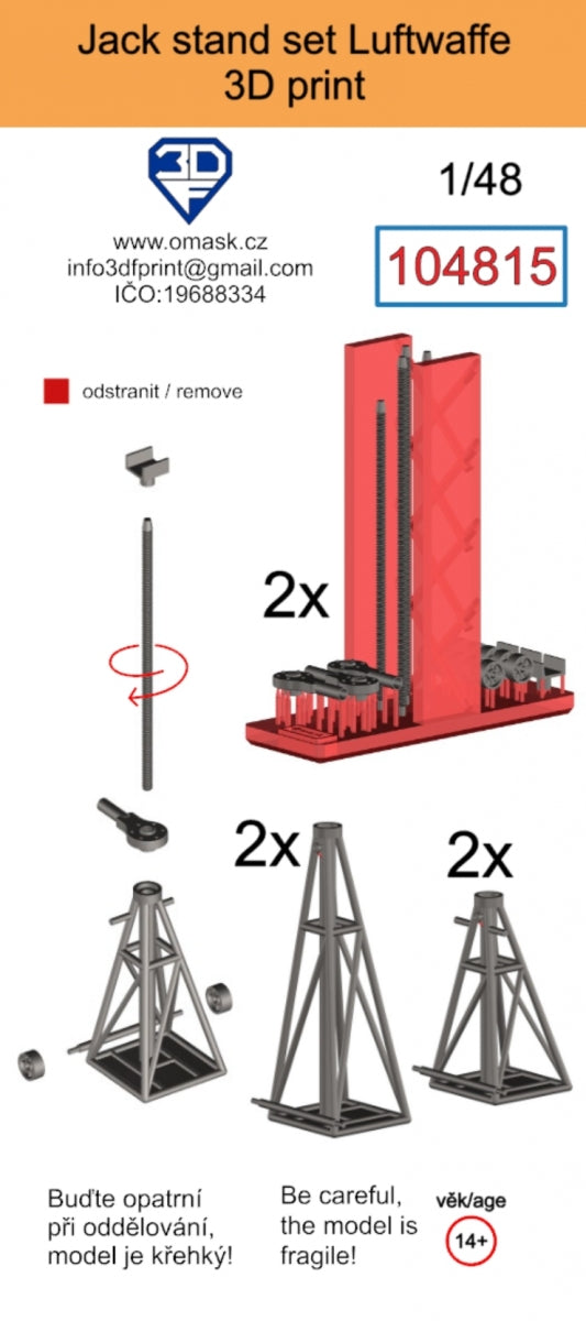 Omask 104815 Jack stand set Luftwaffe 3D print 1/48 – zdjęcie 2