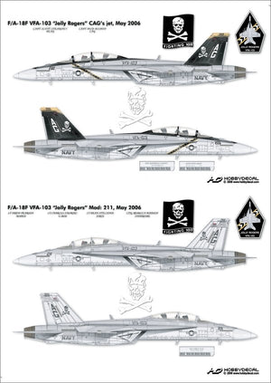 HobbyDecal AL48002V1 F/A-18F VFA-103 Jolly Rogers Mai 2006 1/48