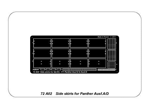 Aber 72A02 Osłony boczne do Panther A/D / Side skirts for Panther A/D 1/72 – zdjęcie 5