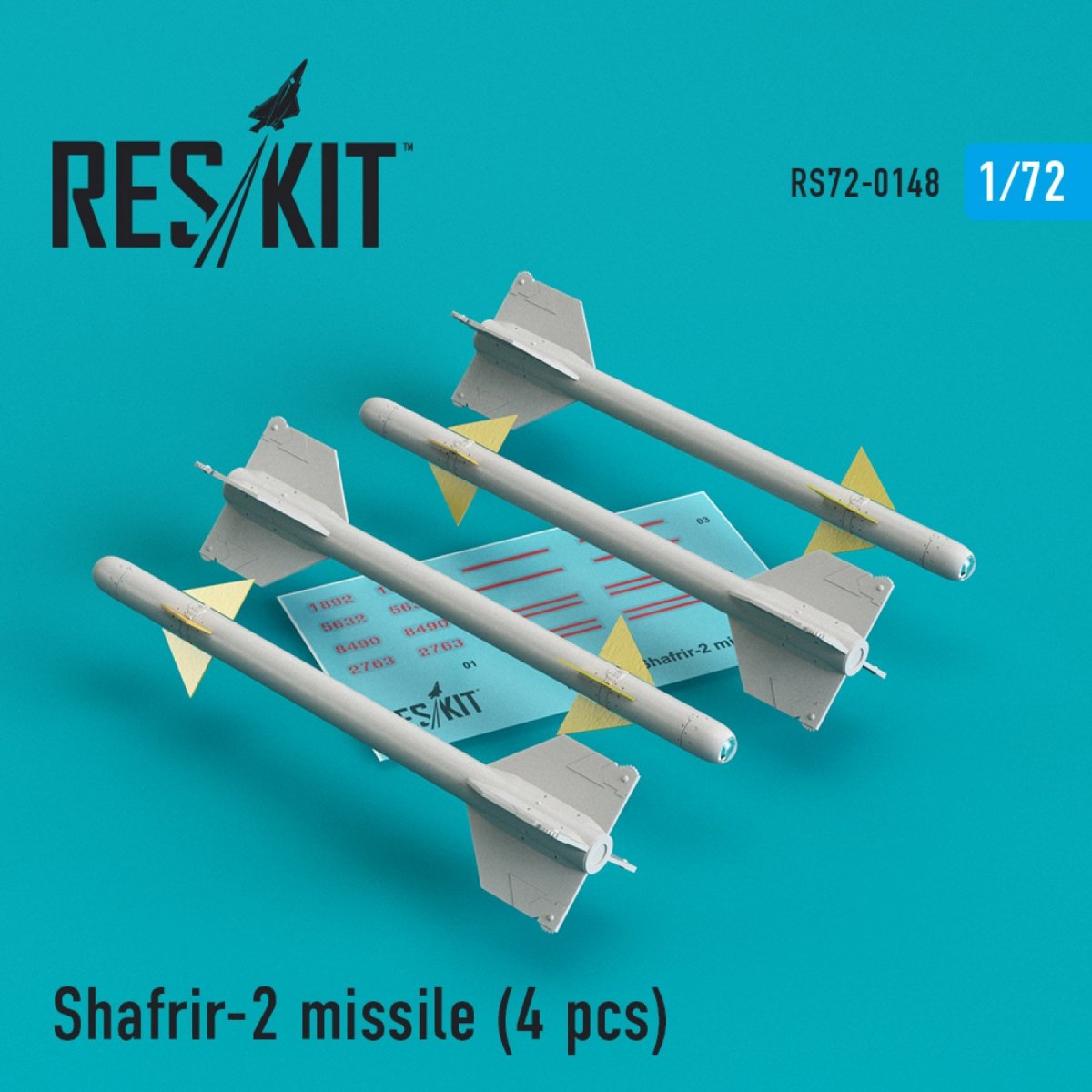 RESKIT RS72-0148 MISSILES SHAFRIR-2 (4PCS) 1/72