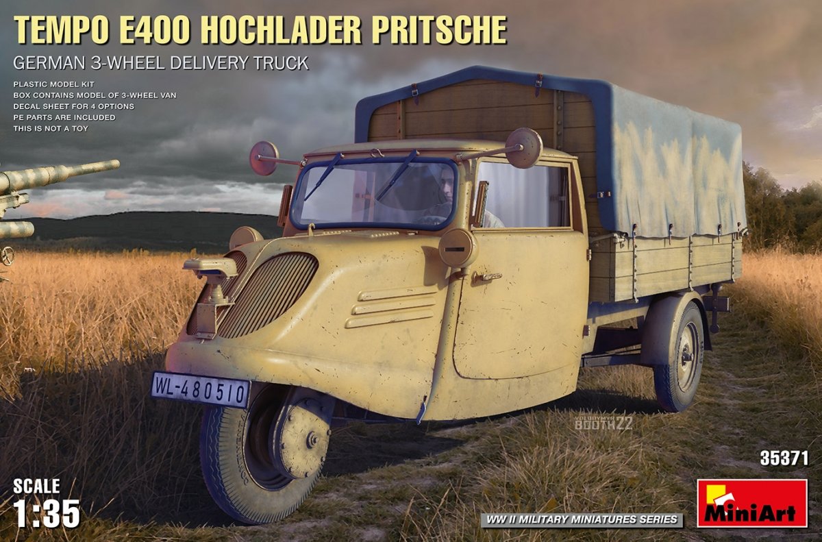 MiniArt 35371 Tempo E400 Hochlader Pritsche camion de livraison allemand à 3 roues 1/35