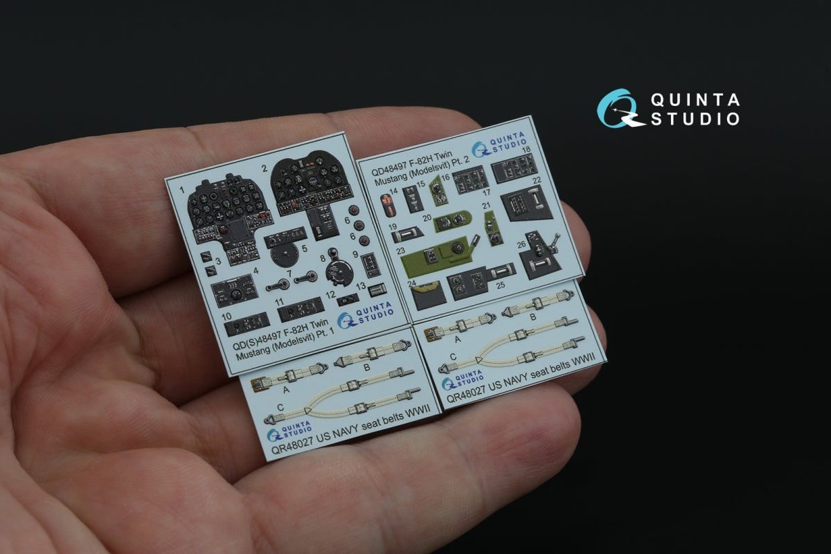 Intérieur coloré imprimé en 3D sur papier décalcomanie Quinta Studio QD48497 F-82H Twin Mustang (Modelsvit) 1/48  – image 3